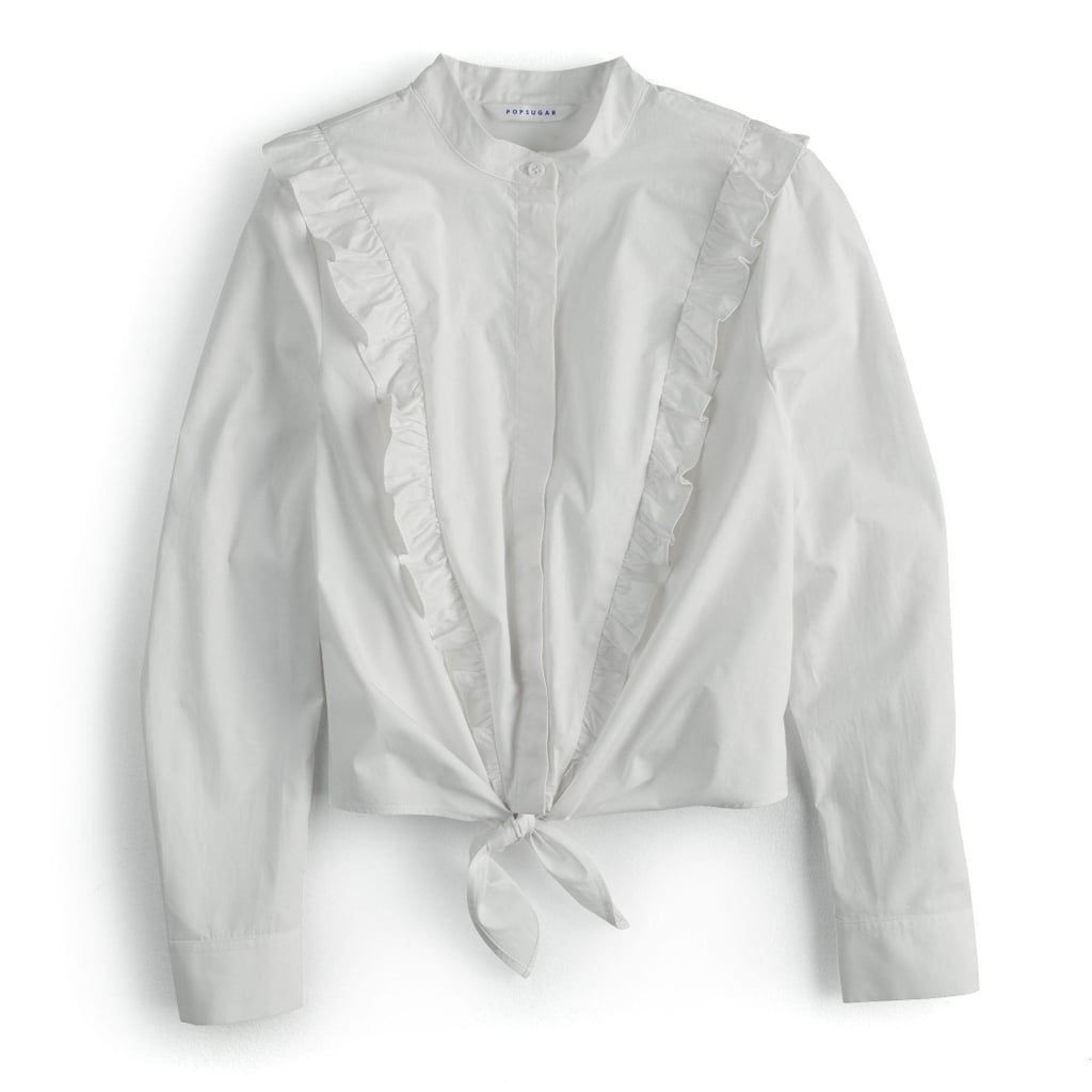 POPSUGAR Tie-Front Crop Shirt