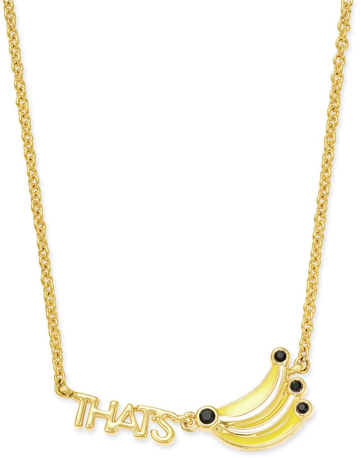 Kate Spade Out Of Office Gold-Tone That's Bananas Bar Necklace