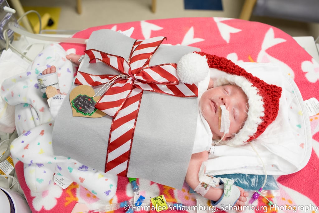 Photos of Preemies Dressed as Presents Meeting Santa Claus