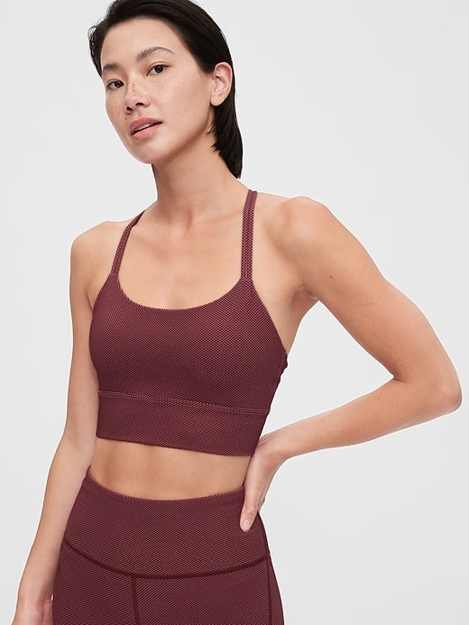 GapFit Honeycomb Medium Impact Longline Sports Bra