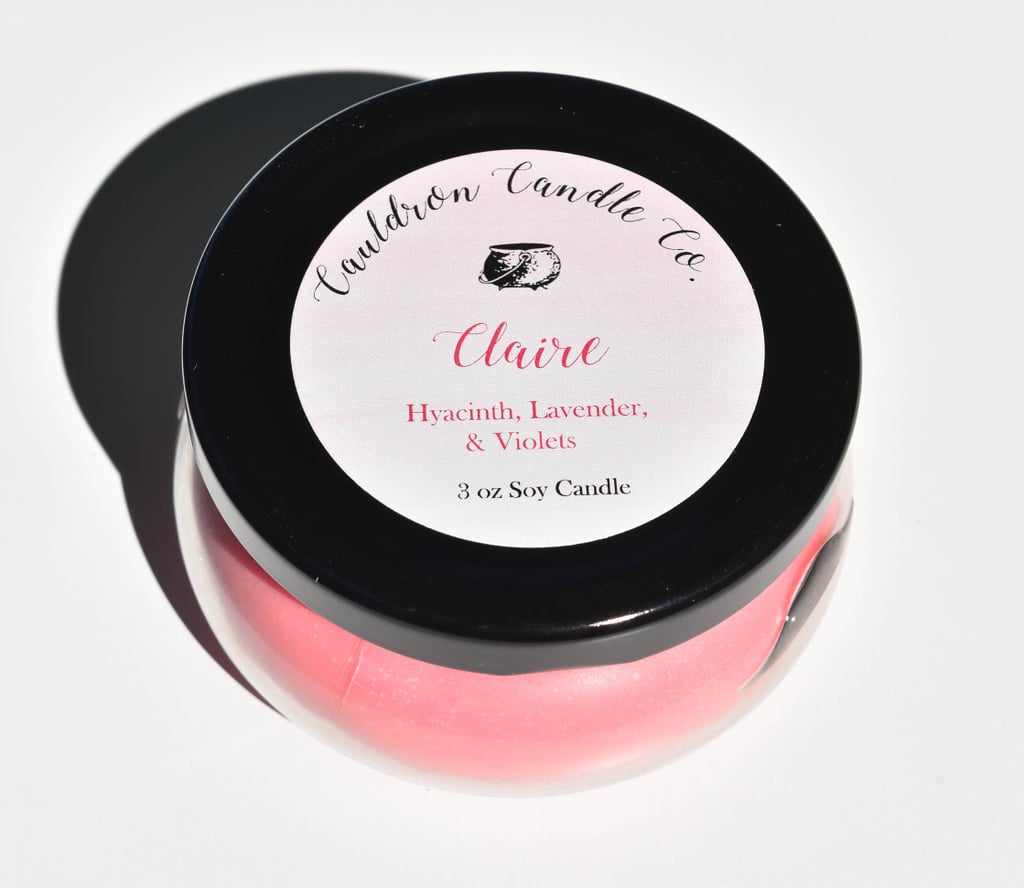 Claire candle ($13) with notes of hyacinth, lavender, and violets.