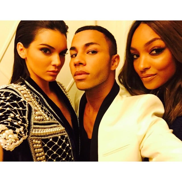 Kendall Jenner, Olivier Rousteing, and Jourdan Dunn
