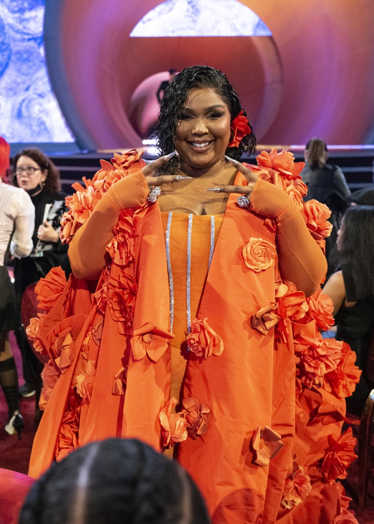 Lizzo's Floral Cape Dress at the Grammys 2023 | Photos