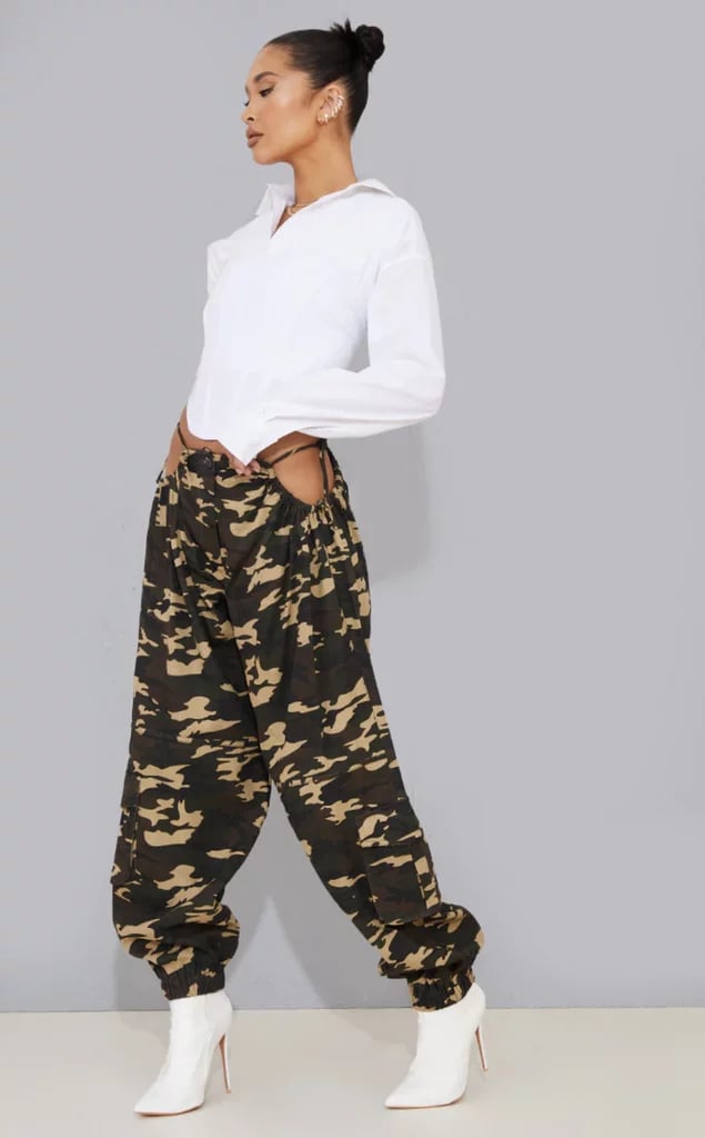 Pretty Little Thing Cut Out Cargo Joggers