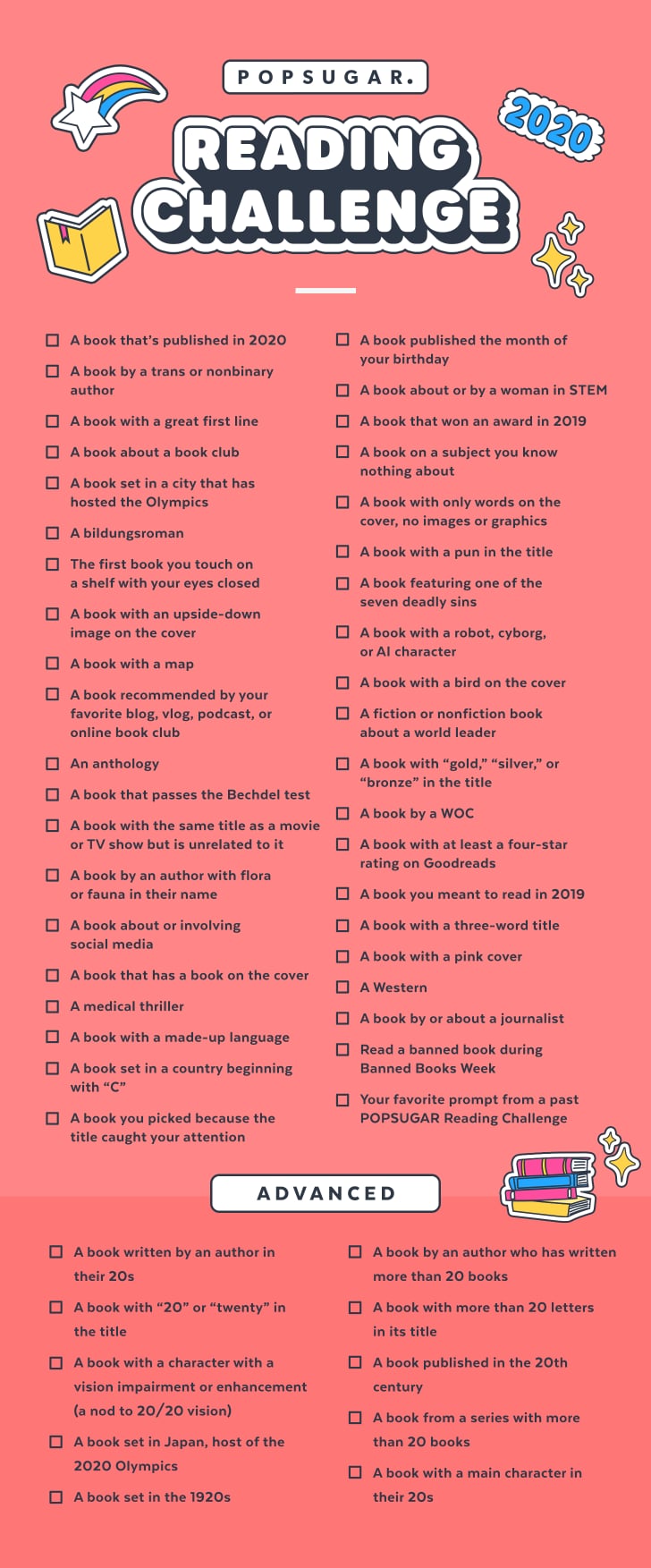 Take The 2020 Popsugar Reading Challenge Popsugar Entertainment