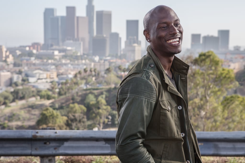 Roman (Tyrese) shows off his smile.