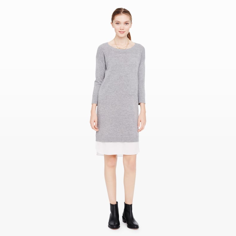 The Mixed-Material Sweater Dress