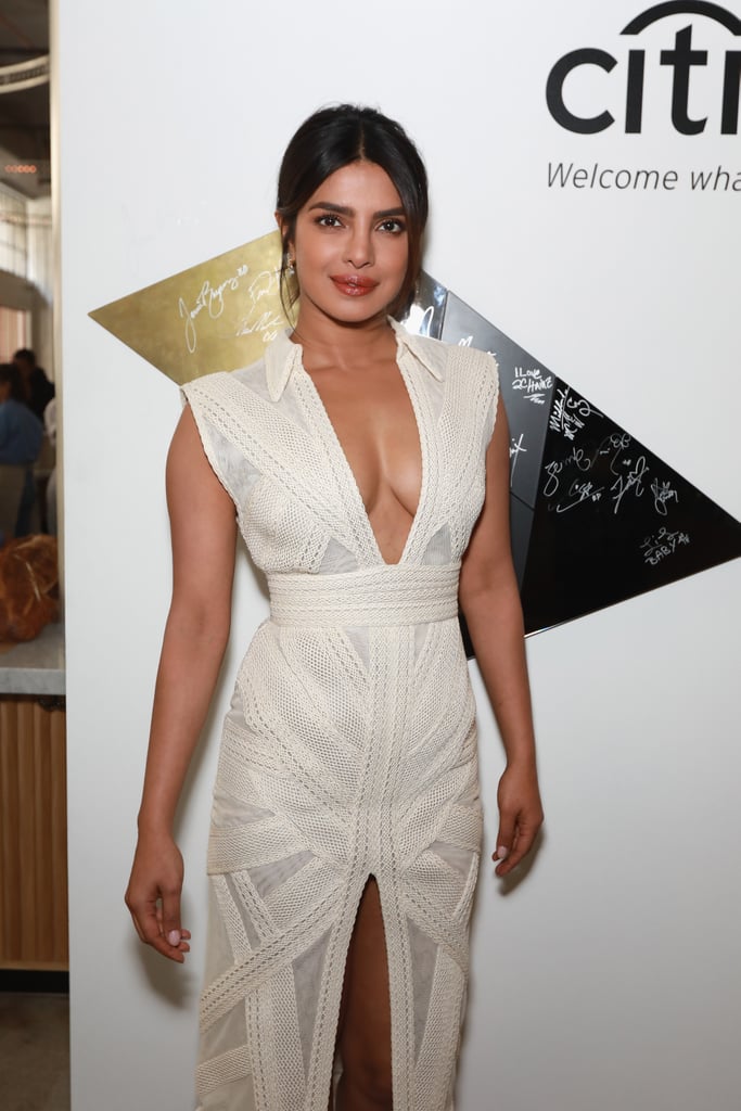 Priyanka Chopra's White Dress With Nick Jonas Feb. 2019