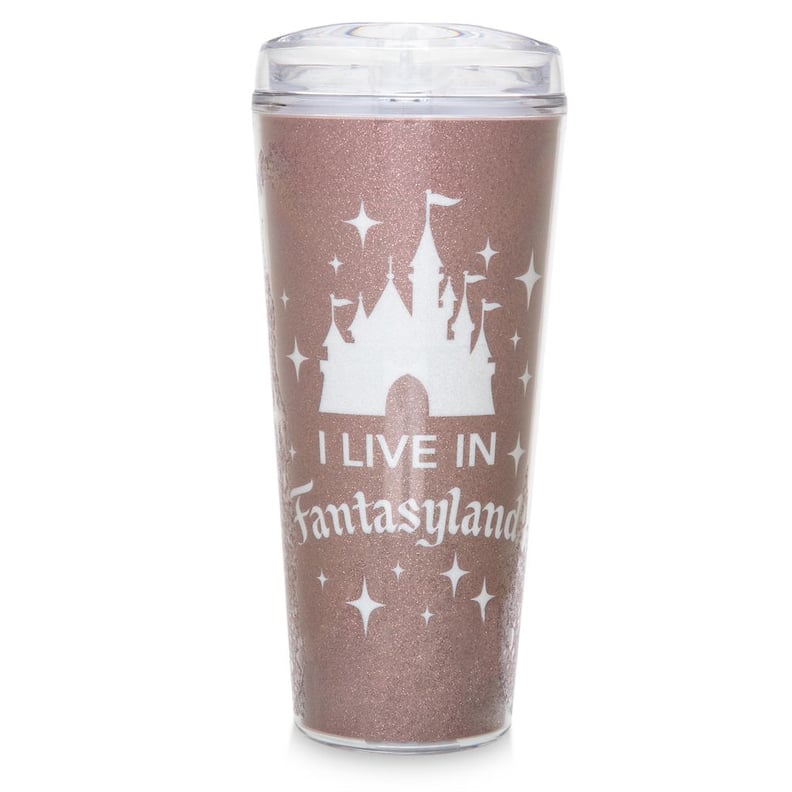Disney Mickey Mouse Glitter Tumbler, Disney Castle with Fireworks