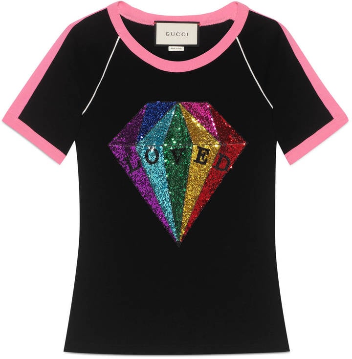 Gucci Sequin Diamond Cotton T-Shirt