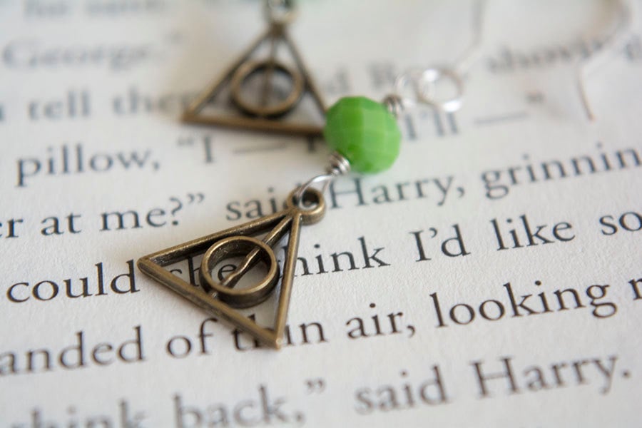 Slytherin Deathly Hallows Earrings ($18)