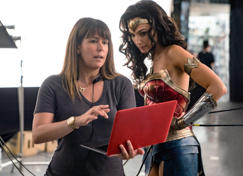 WONDER WOMAN 1984, from left: director Patty Jenkins, Gal Gadot, on-set, 2020. ph: Clay Enos /  Warner Bros. / Courtesy Everett Collection