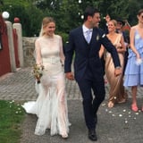 This Stylist's Sheer Wedding Dress Is Stunning, but Her Pearl Belt Will Put You Over the Edge