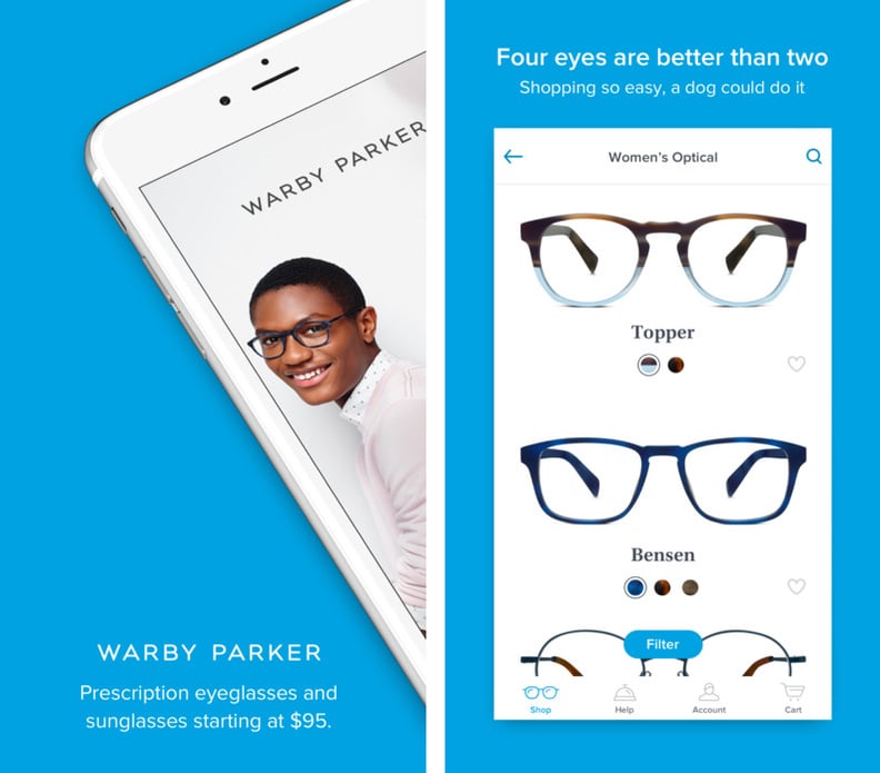 Glasses by Warby Parker (free)