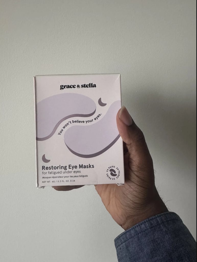 Grace & Stella Under Eye Patches ($19, originally $26)
Whether you're recovering from a night out or notice your undereye area is looking more tired than usual, you'll want to reach for these viral under eye patches from Grace & Stella. They contain sea moss, hyaluronic acid, and retinol to nourish and plump the skin with results showing up in as little as 15 to 20 minutes. Read our review of the Grace & Stella Under Eye Patches for more details and before and after photos.
Editor Quote: "What I love most about Grace & Stella's Under Eye Patches is how effortlessly they elevate my skincare routine while delivering real results. From the moment I apply them, the cooling sensation feels like a mini spa treatment, instantly soothing and de-puffing my tired eyes. The patches stay perfectly in place, allowing me to multitask without worrying about them slipping. After just 15 minutes, my undereye area looks visibly brighter, more hydrated, and refreshed — like I actually got eight hours of sleep! Plus, the patches make me feel luxurious thanks to their vibrant color." — Larry Stansbury, Popsugar contributor