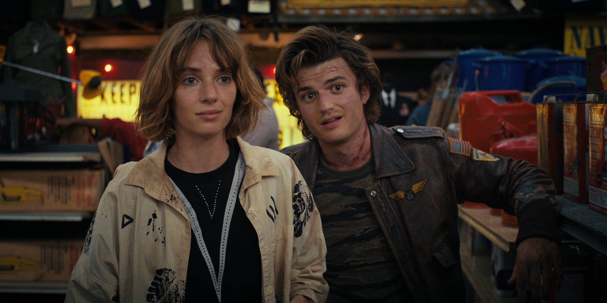 STRANGER THINGS. (L to R) Maya Hawke as Robin Buckley and Joe Keery as Steve Harrington in STRANGER THINGS. Cr. Courtesy of Netflix © 2022