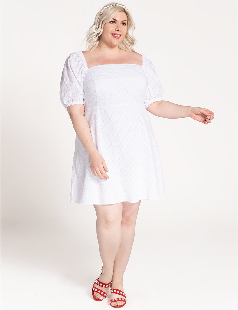 Eloquii Puff Sleeve Square Neck Dress