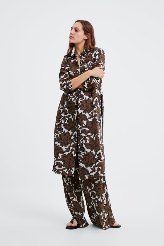 Zara Belted Floral-Print Tunic