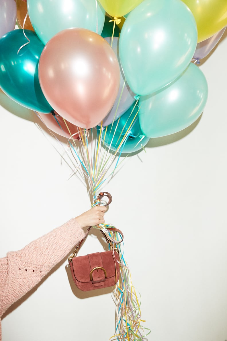 Crossbody Buckle Bag in Italian Suede