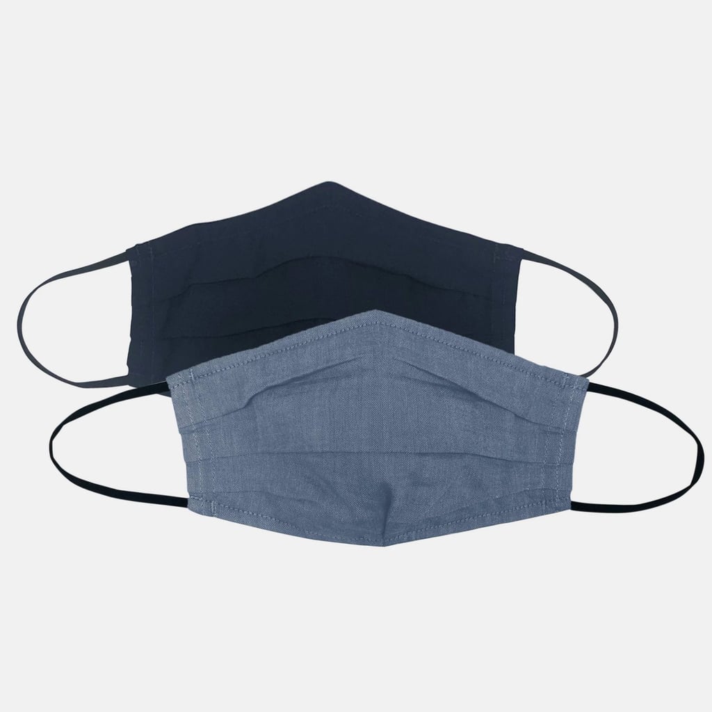Fabric Face Masks in Navy Solid/Navy Chambray