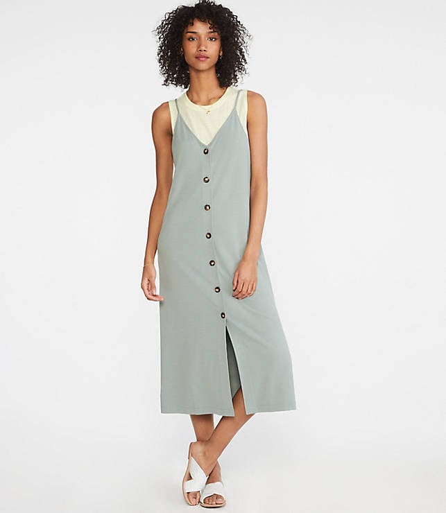 Lou & Grey Ponte Button Down Slip Dress