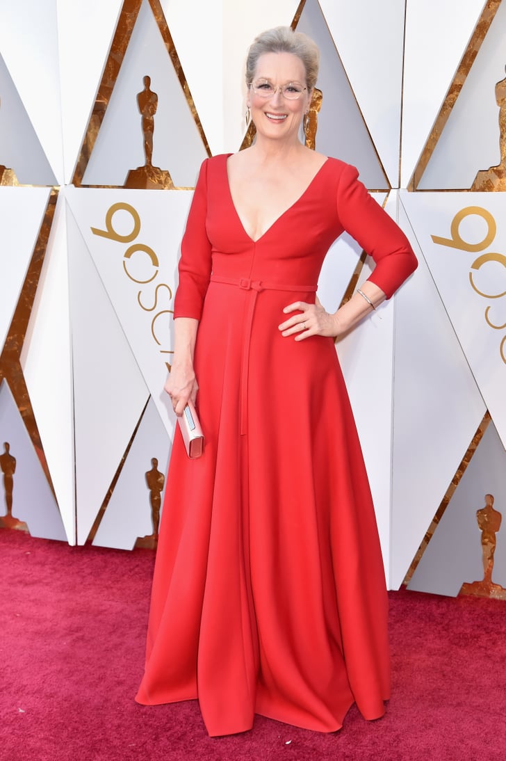 Meryl Streep Oscars Red Carpet Dresses 2018 POPSUGAR Fashion UK