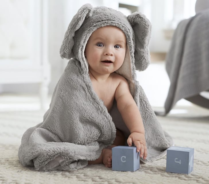 Pottery Barn Kids FauxFur Animal Baby Hooded Towel Cute New Baby