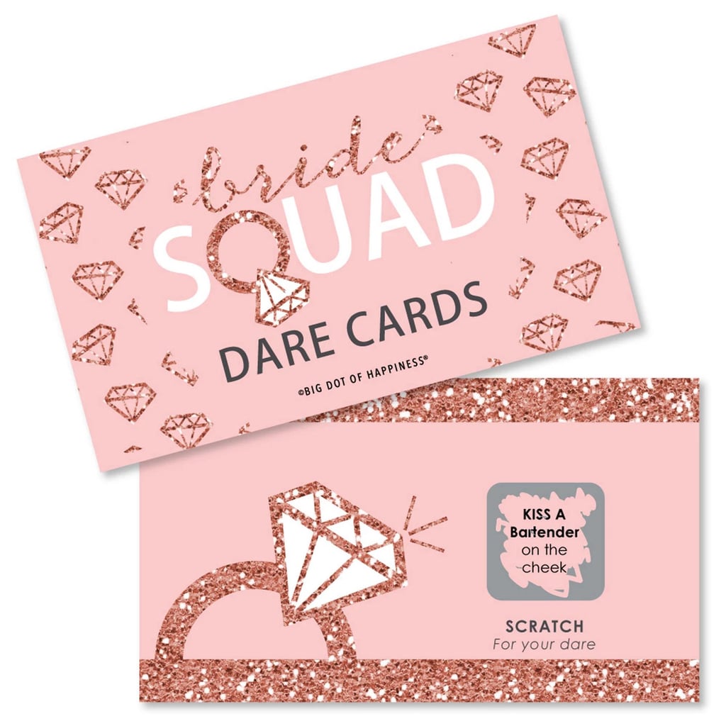 Big Dot of Happiness Bride Squad Rose Gold Bridal Shower Party Game Scratch Off Dare Cards