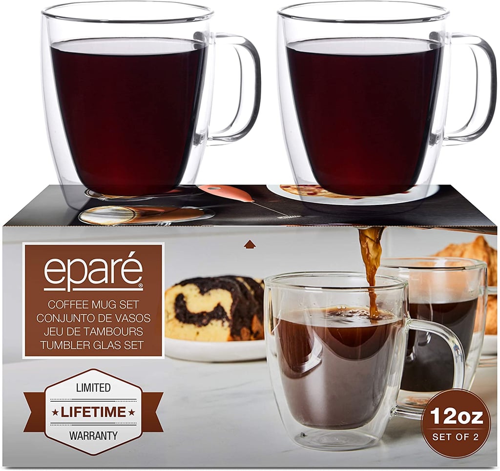 Sleek Coffee Mugs: Eparé Clear Double Wall Glasses