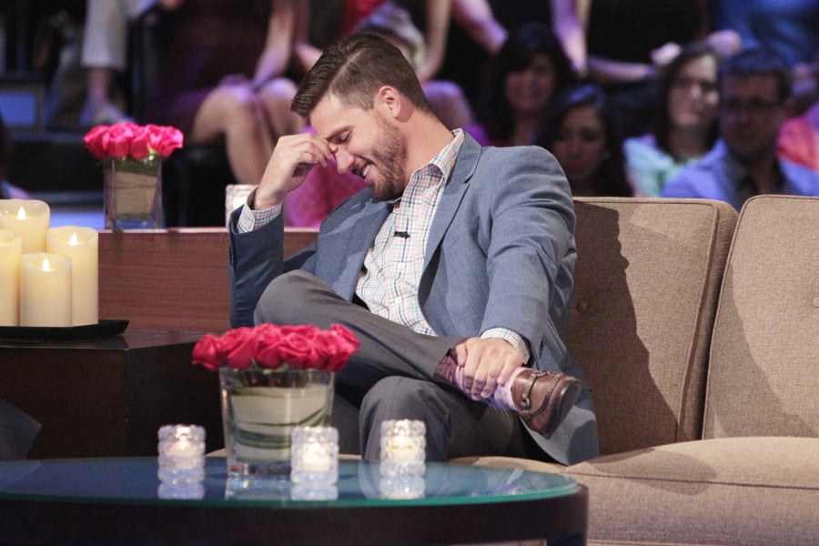 JJ was really nervous about Chris Harrison's "announcement." He even let out a sigh of relief.