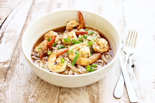 Noodle With Prawns in Black Bean Sauce