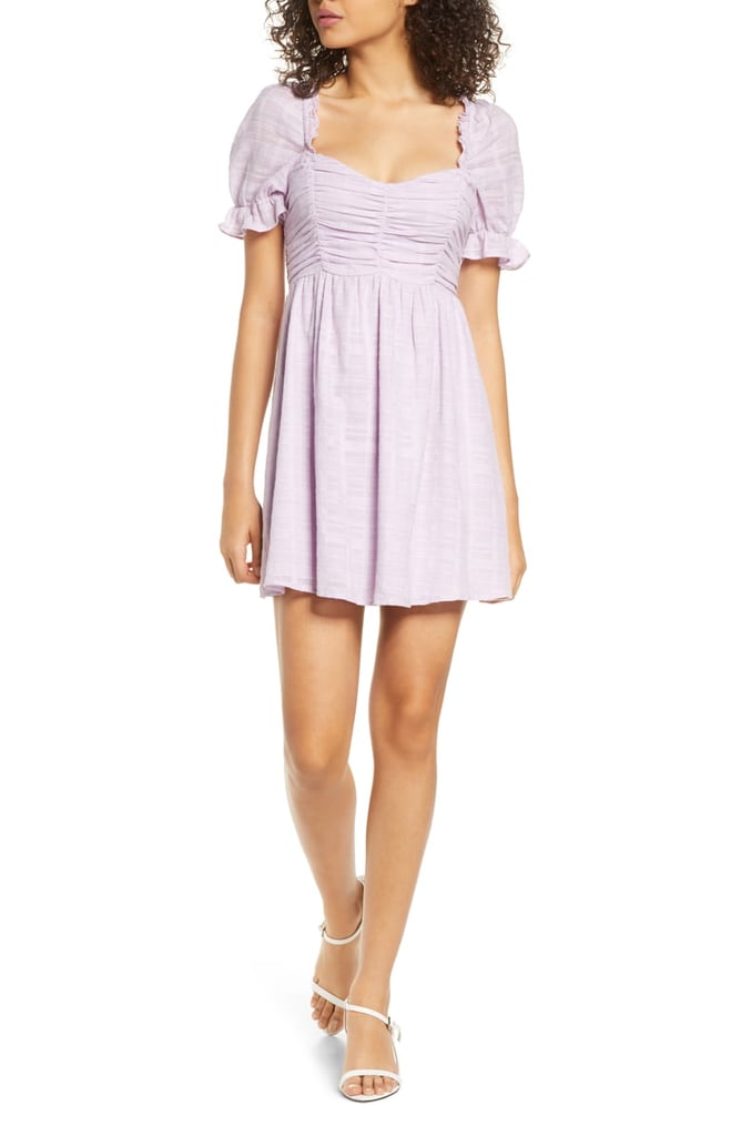 Auguste Chloe Tonal Plaid Babydoll Minidress