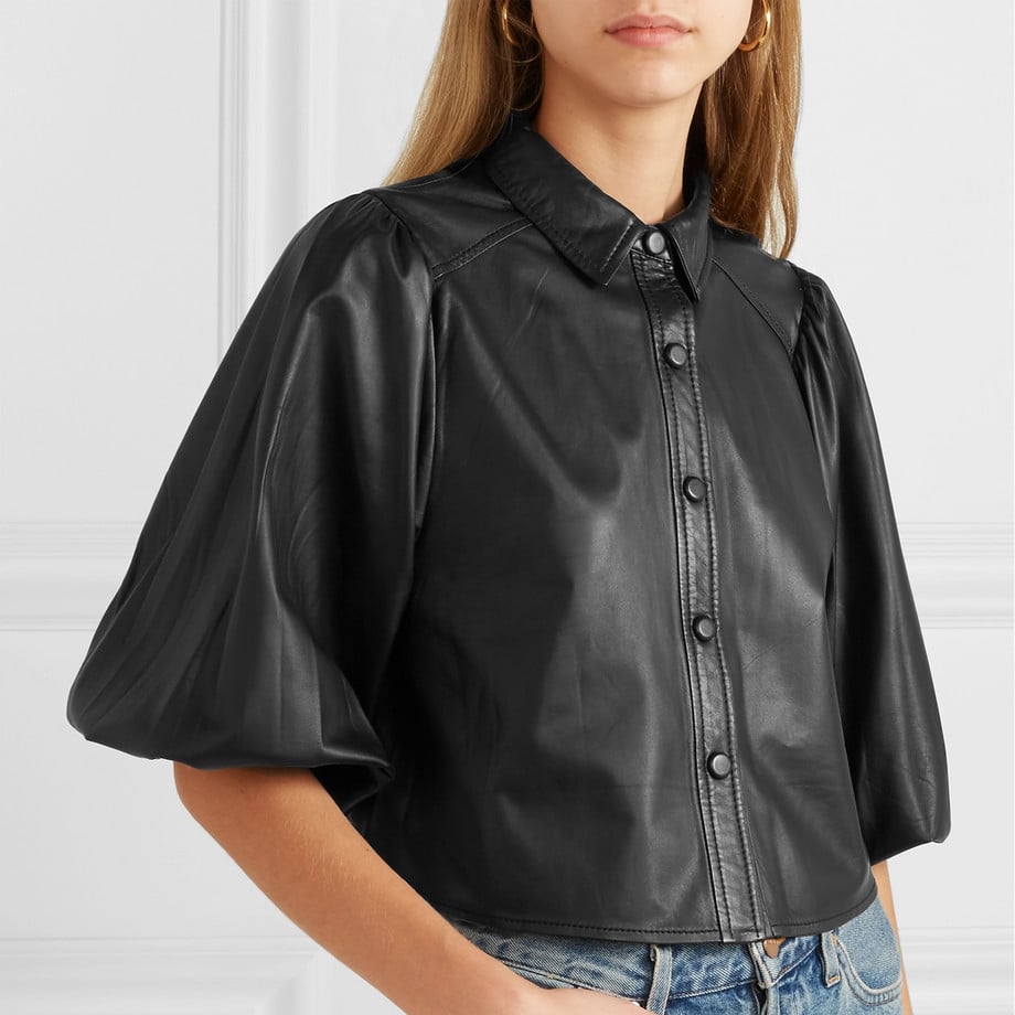 Ganni Rhinehart Leather Shirt