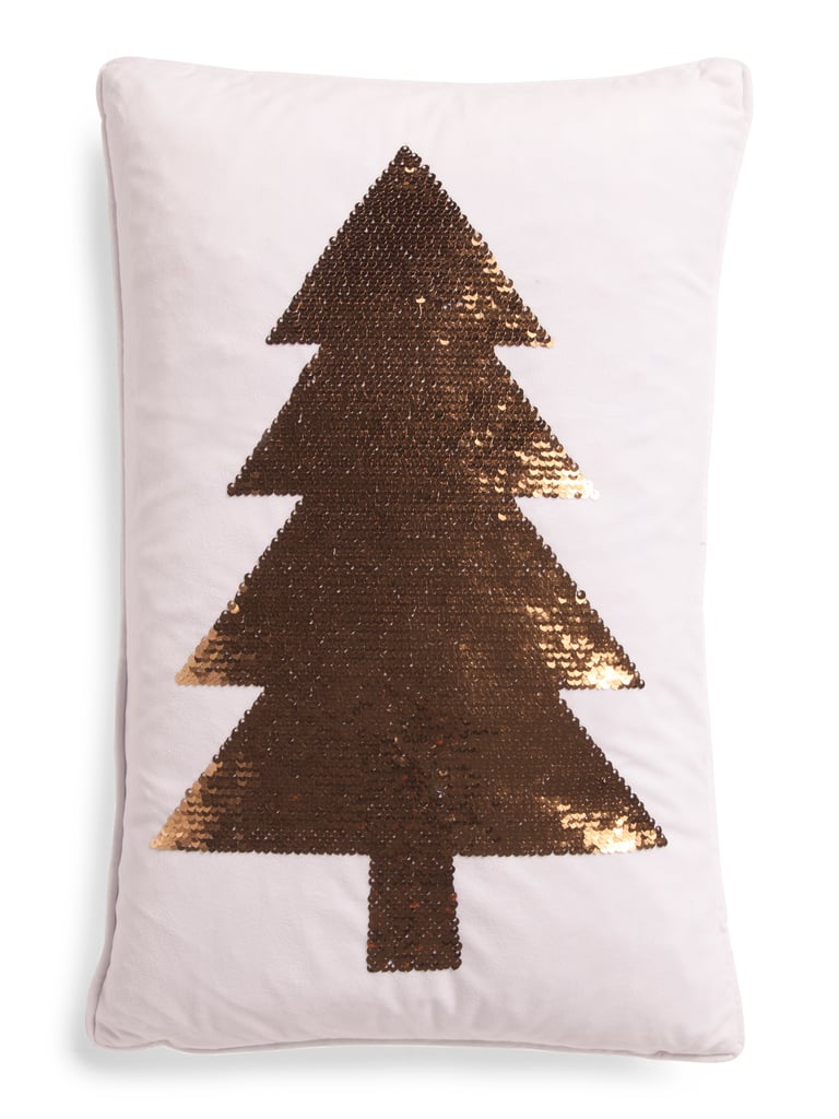 Reversible Sequin Velvet Tree Pillow