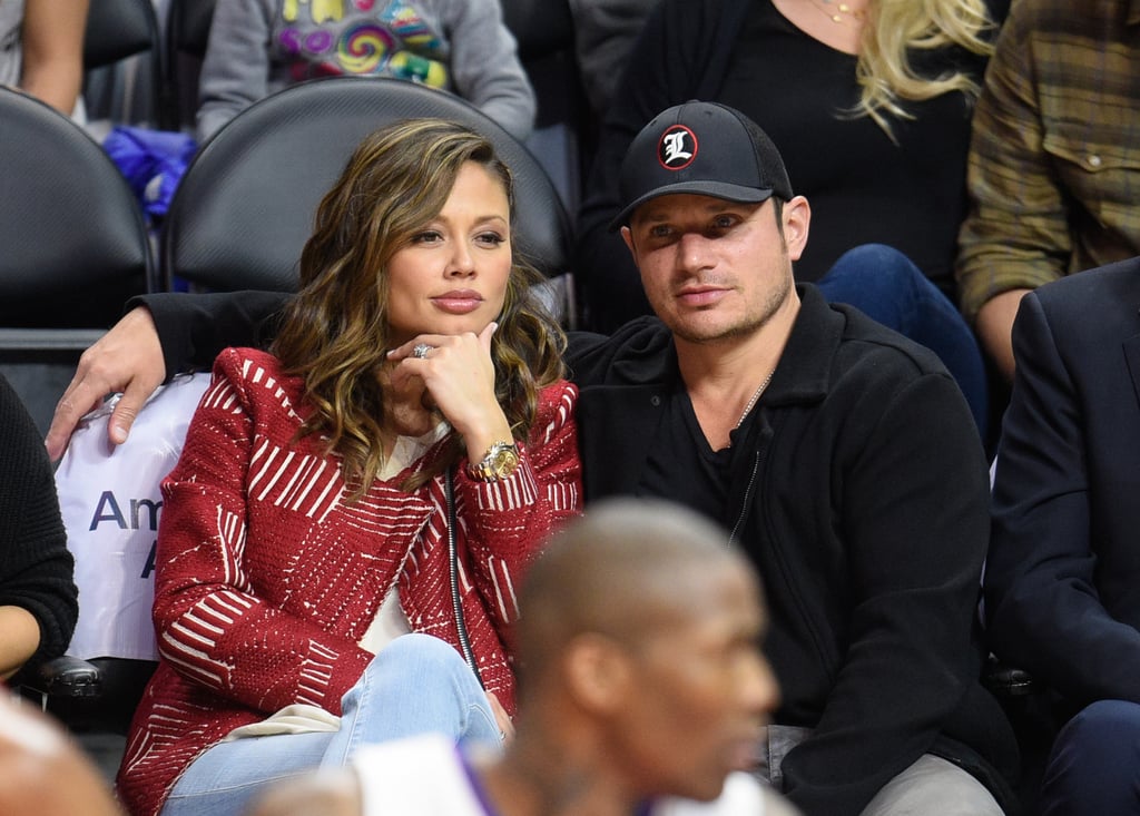Nick and Vanessa Lachey at Clippers Game March 2016