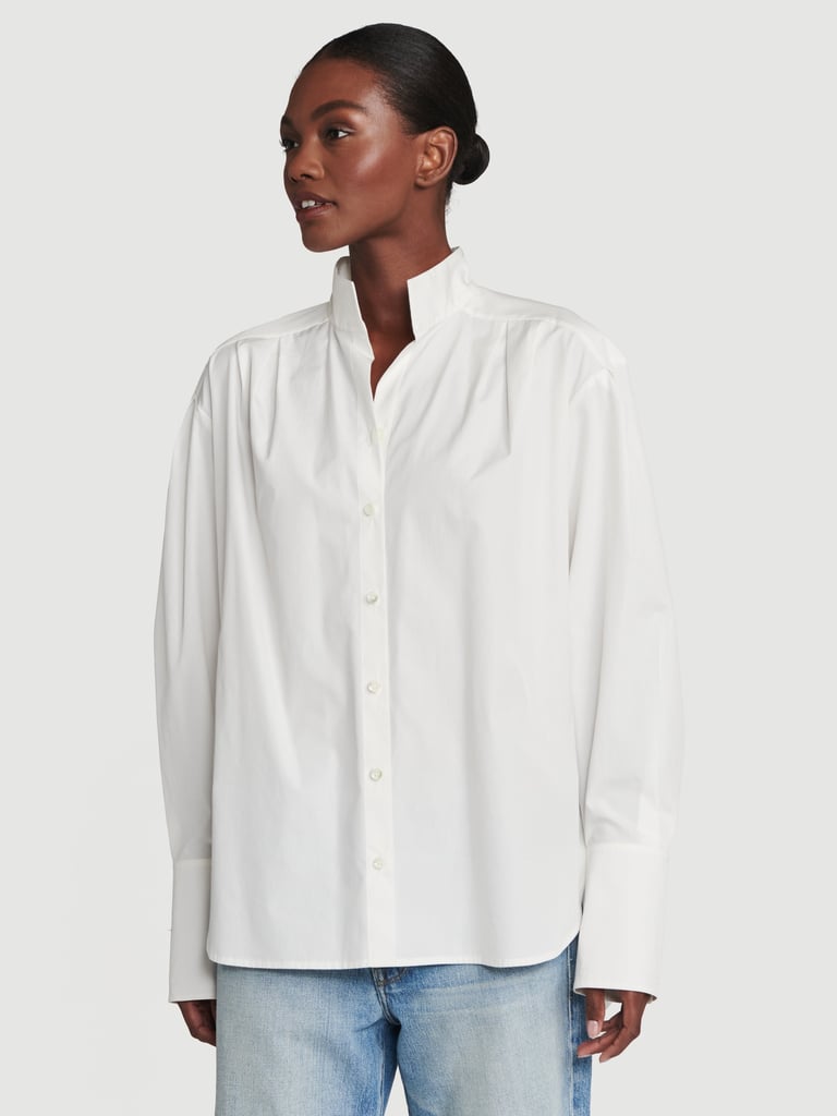 Frame Pleated Clean Collar Shirt