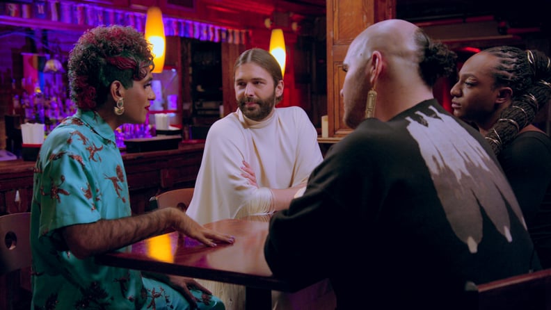 GETTING CURIOUS WITH JONATHAN VAN NESS S1. (L to R) Alok, Jonathan Van Ness, Joshua Allen and Geo Neptune in episode 6 of GETTING CURIOUS WITH JONATHAN VAN NESS S1. Cr. NETFLIX © 2021