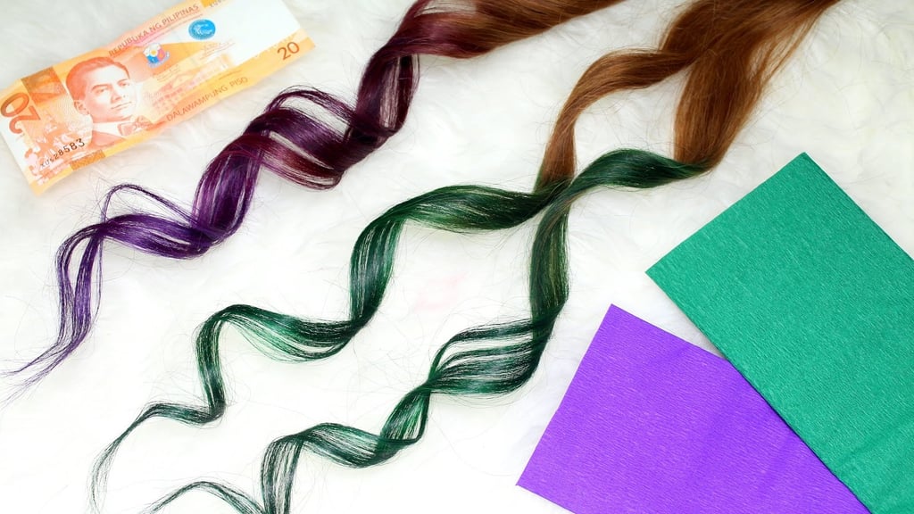 How To Color Hair Using Crepe Paper Cheap And Easy Hair Hack