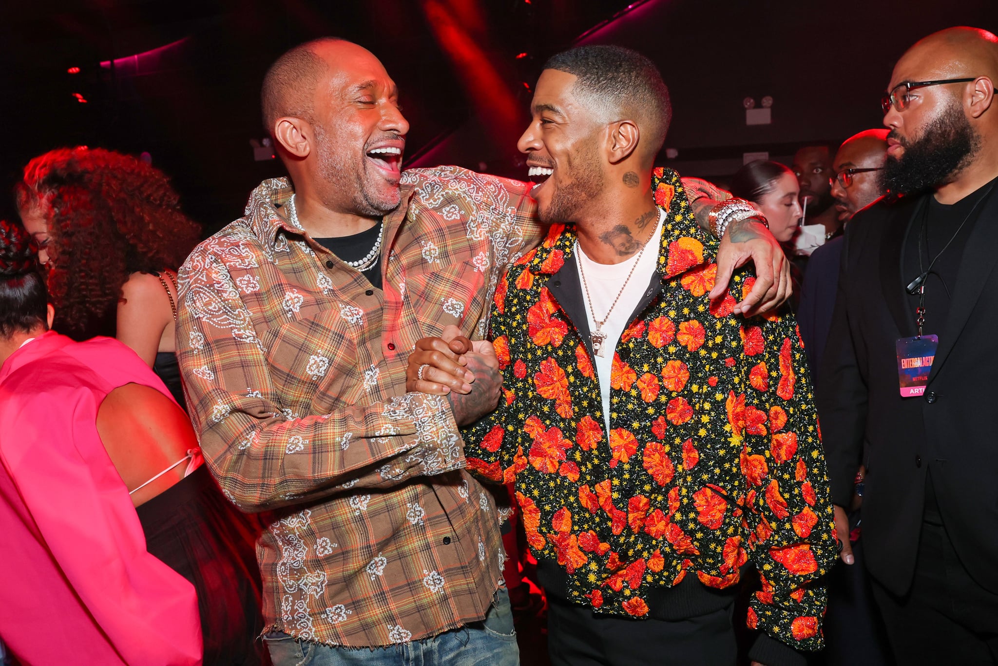 Kenya Barris and Scott Mescudi at the Entergalactic premiere in New York City.