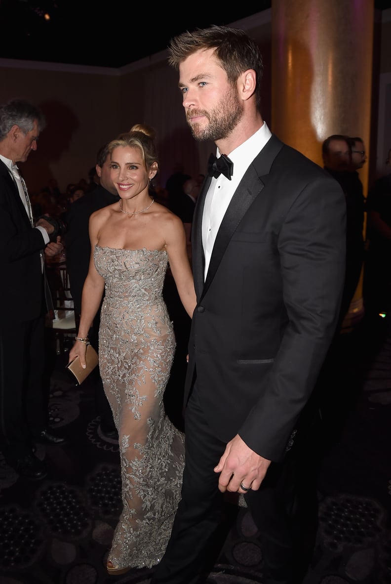 Elsa Pataky and Husband Chris Hemsworth Making Their Way Into the Beverly Hilton Hotel