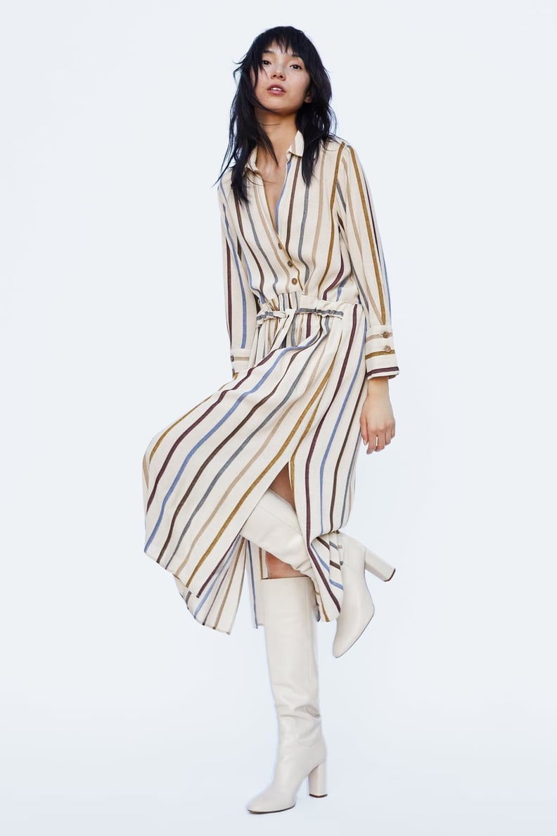 Zara Belted Striped Dress