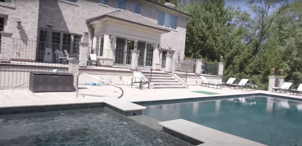 The back patio has plenty of space for entertaining and lounging in the sun.