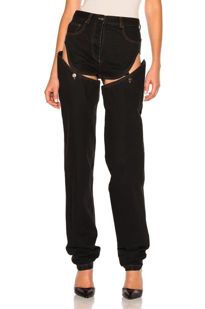 Y/Project Cutout Transformer Cotton Denim Jeans in Black ($465)