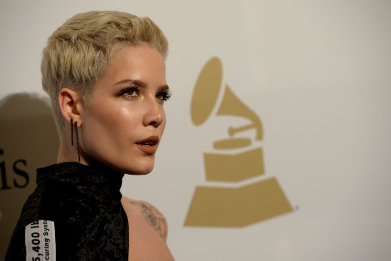 BEVERLY HILLS, CA - FEBRUARY 11:  Singer Halsey walks the red carpet at the 2017 Pre-GRAMMY Gala And Salute to Industry Icons Honoring Debra Lee at The Beverly Hilton Hotel on February 11, 2017 in Beverly Hills, California.  (Photo by Scott Dudelson/Getty