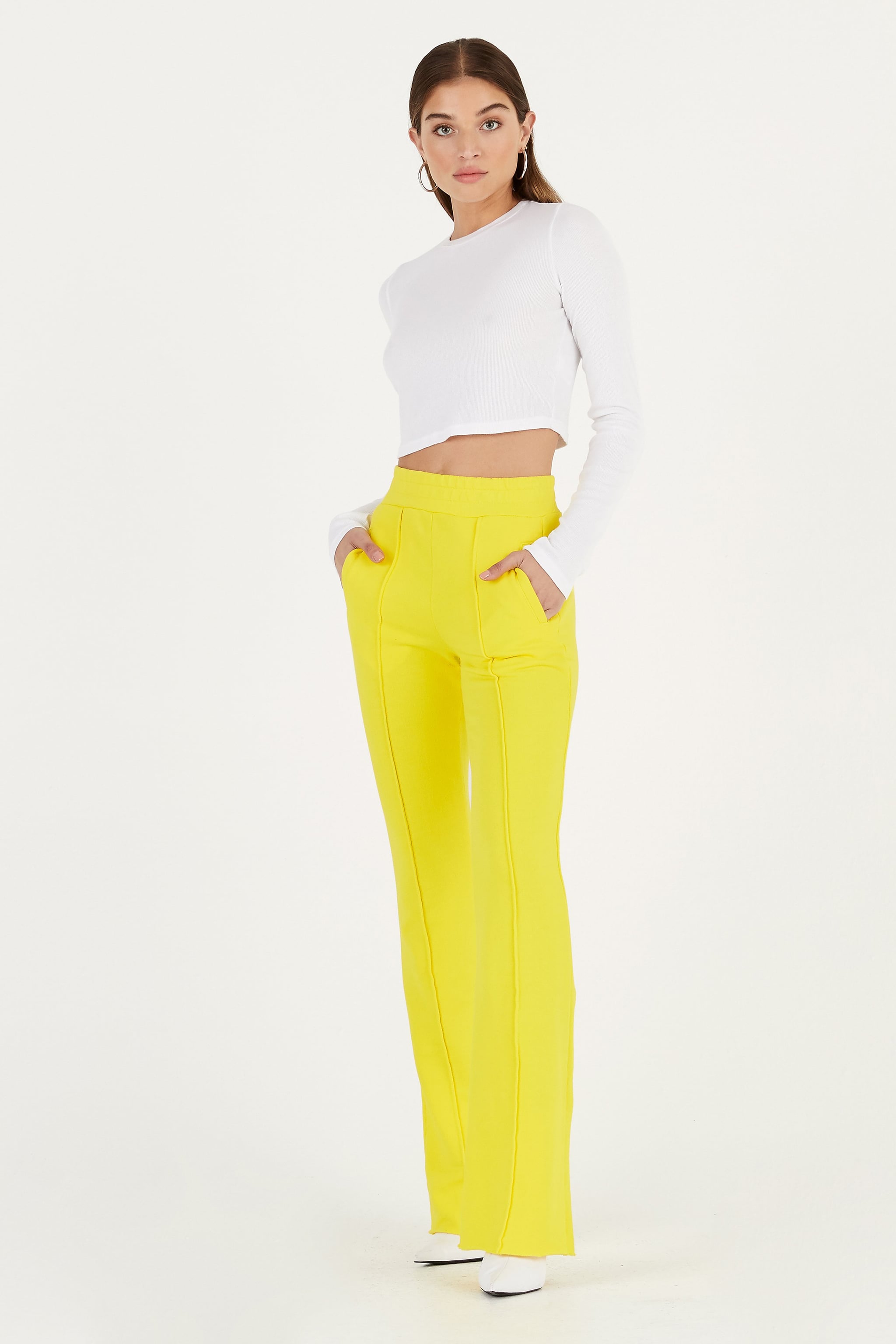 cotton flared trousers