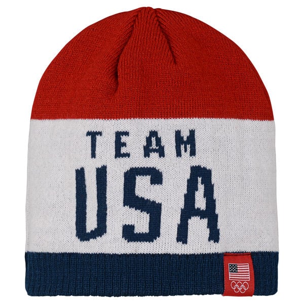 Men's Red/White Team USA Team Color Knit Beanie