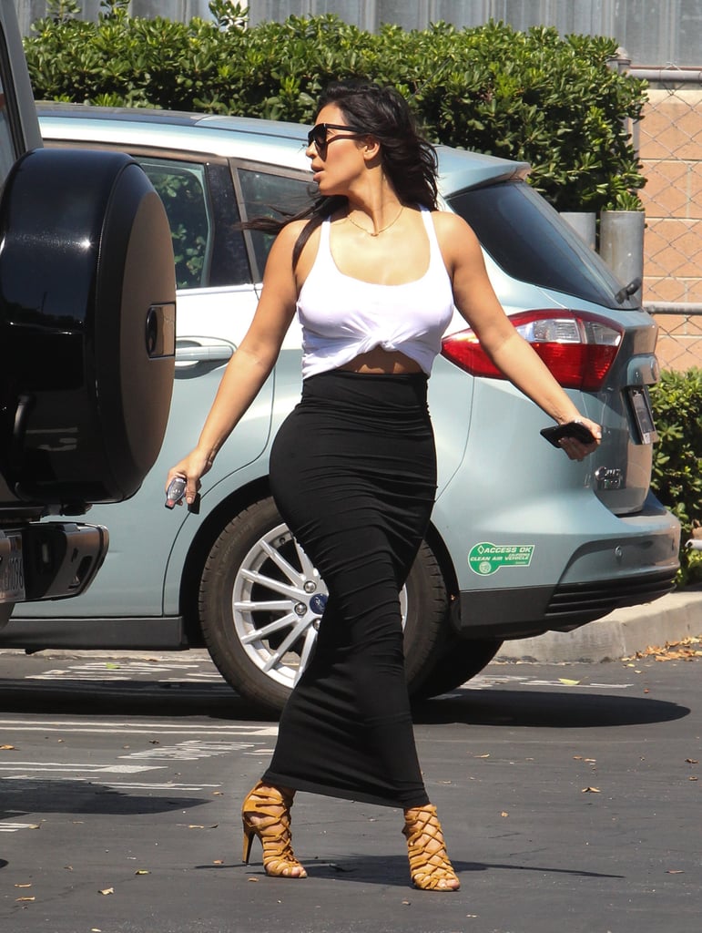 Kim Kardashian in Black and White Dress | Pictures