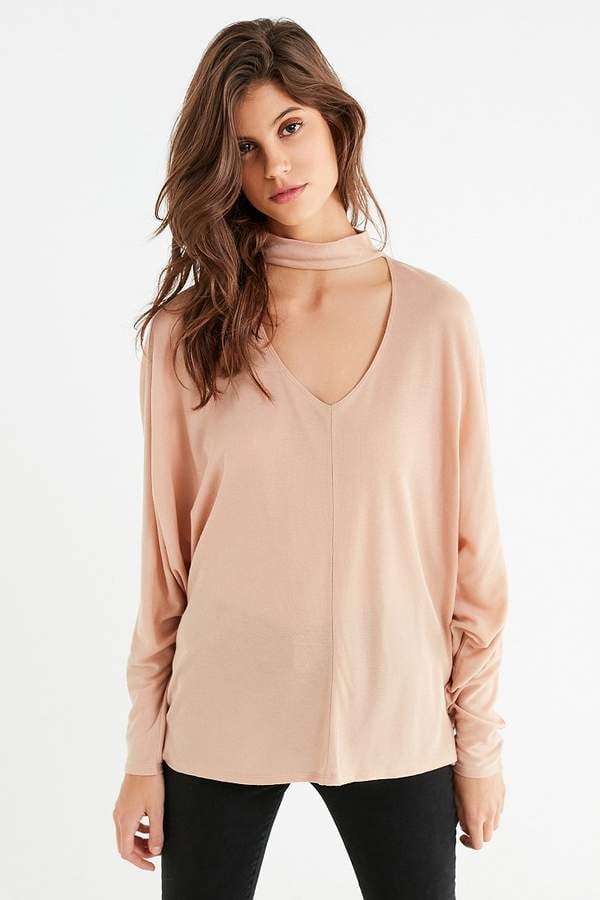 Urban Outfitters Jade Cut-Out Turtleneck Top