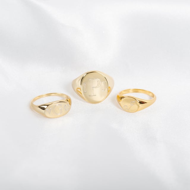 Zoe Lev Monogram Signet Ring