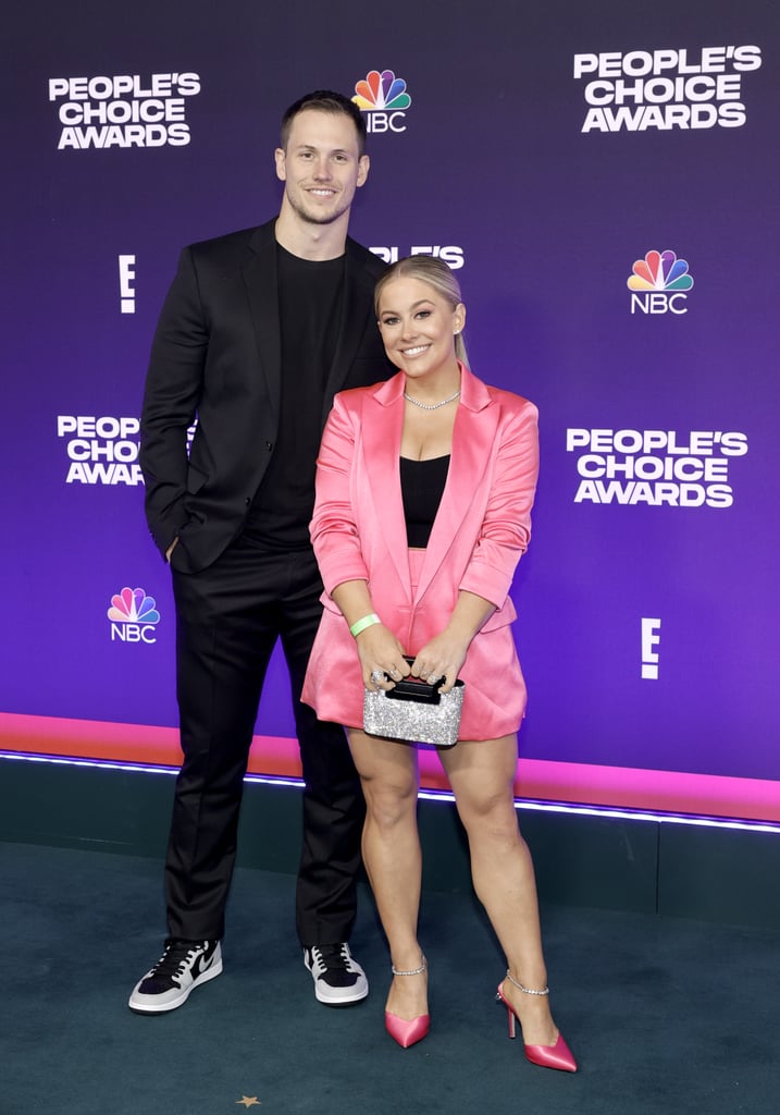 Andrew East and Shawn Johnson at the 2021 People's Choice Awards